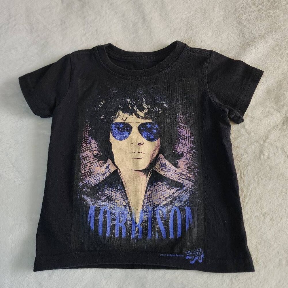 Radio Days Jim Morrison The Doors 2017 Black Graphic Tshirt Toddler Size 18 mont